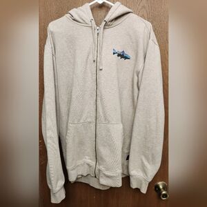 Patagonia Gray Full-Zip Hoodie with Fish Logo